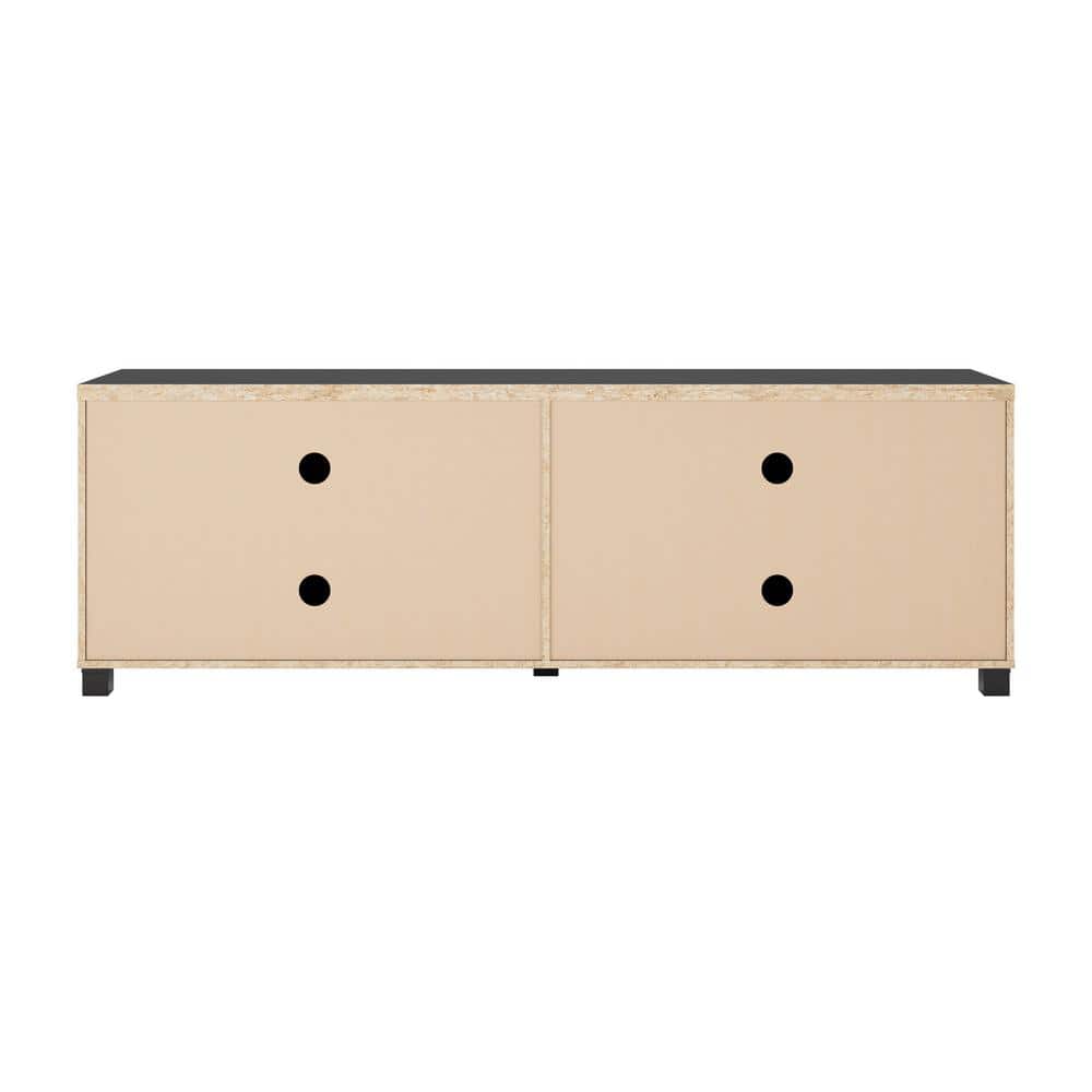 Virlomi Dark Gray 71" TV Stand with Cabinet and Shelves
