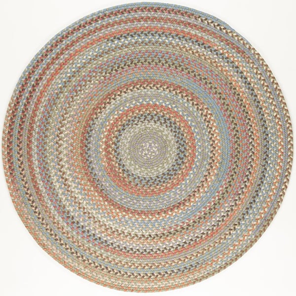 Rhody Rug Greenwich Seaweed Multi 4 ft. x 4 ft. Round Indoor Braided Area Rug