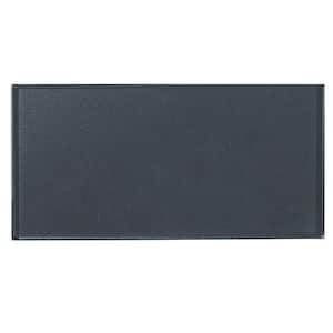 Metallics Dark Gray Subway 3 in. x 6 in. Glossy Glass Decorative Wall Tile (1 Sq.Ft./Pack)