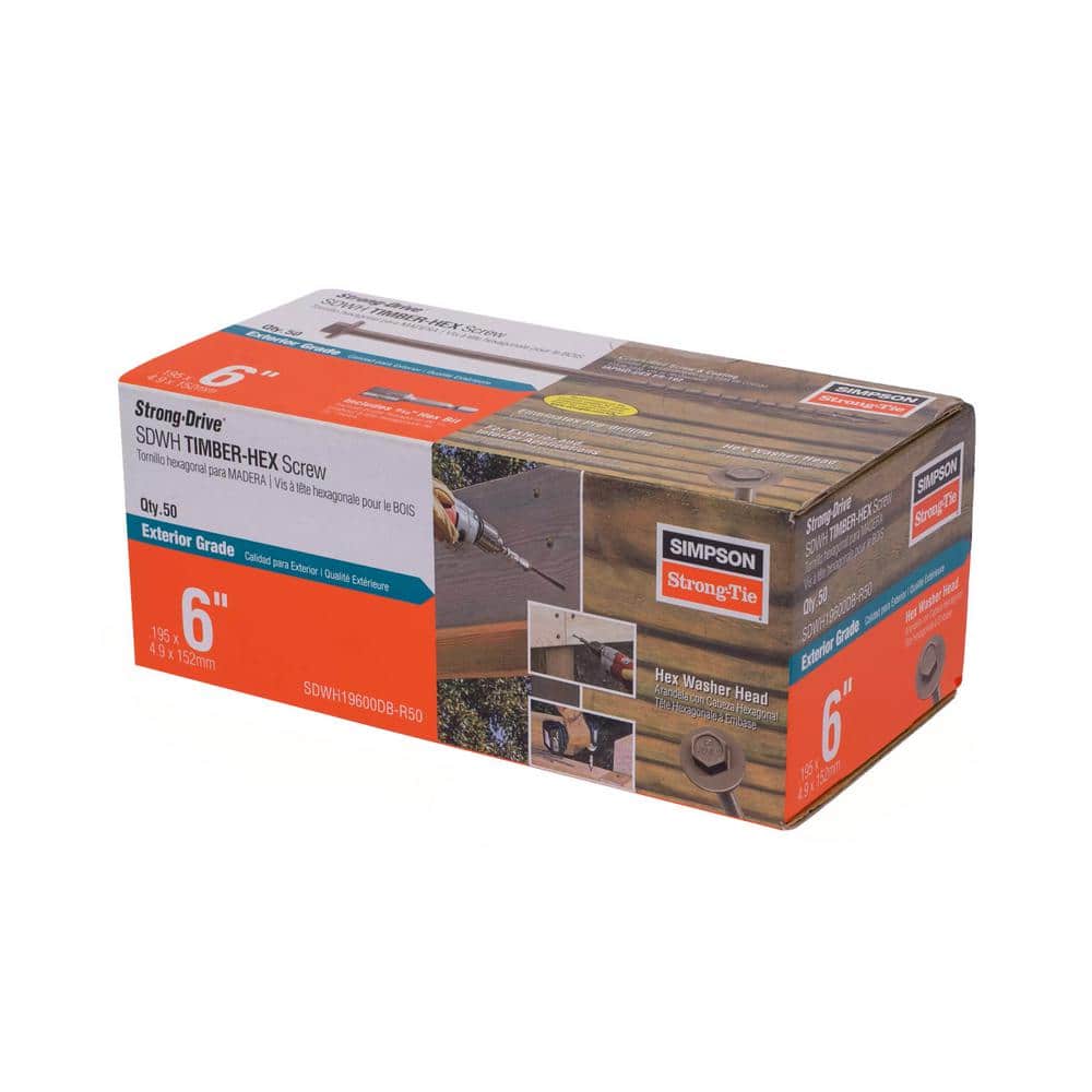 0.195 in. x 6 in. 5/16 Hex, Washer Head, Strong-Drive SDWH Timber-Hex Wood Screw, DB Coating in Tan (50-Pack) price history on PriceWatchPro