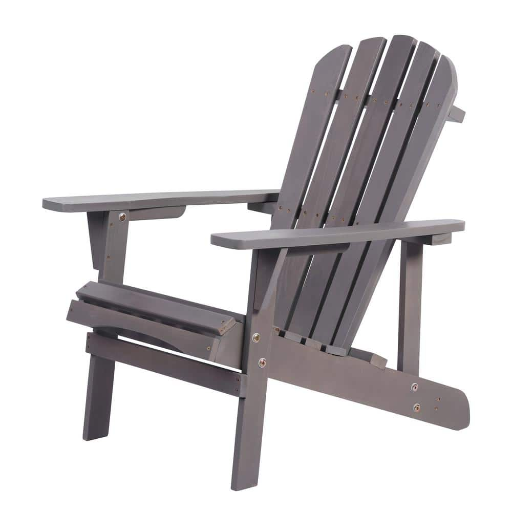 ITOPFOX Dark Gray Adirondack Chair Solid Wood Outdoor Patio Furniture   Wood Adirondack Chairs H2sa22ot165 64 1000 