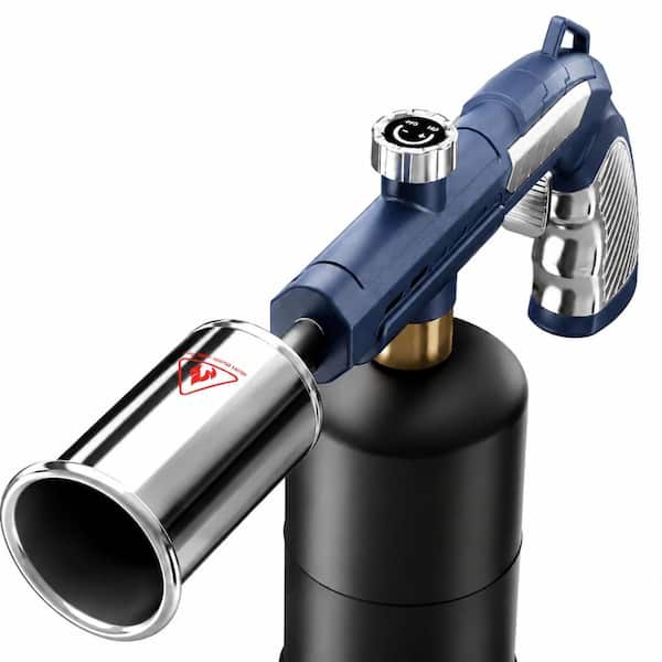 8.5 in. Blue Propane Torch with Metal Body, Adjustable Flame Control and 3272°F High Heat Output for Kitchen Use