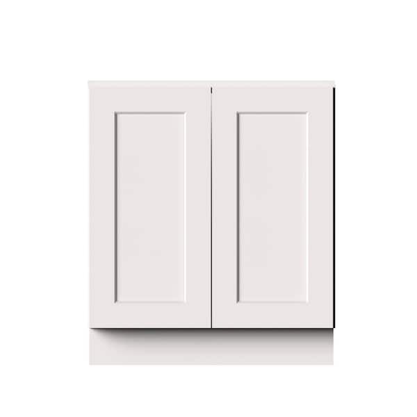 30 in. W x 24 in. D x 34.5 in. H Ready to Assemble Solid Wood Frame Shaker Door Base Kitchen Cabinet in White