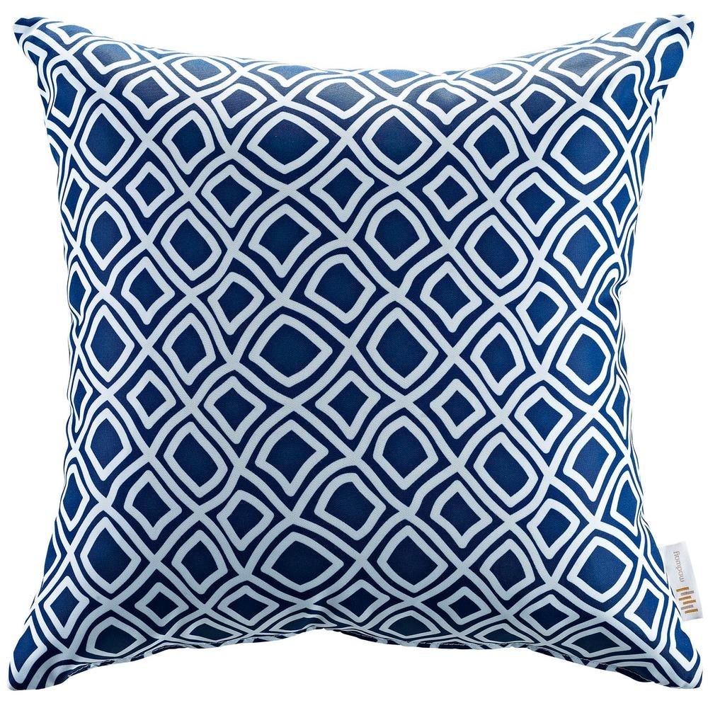 Modway Dark Blue Floral Motif Decorative Throw Pillow Set