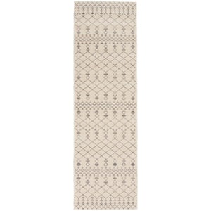 Royal Morroccan Beige/Grey 2 ft. x 8 ft. Moroccan Contemporary Kitchen Runner Area Rug