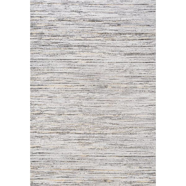 Loom Modern Strie' Gray/Black 8 ft. x 10 ft. Area Rug
