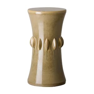 Jewel 18 in. H Glossy Glaze Desert Round Ceramic Garden Stool