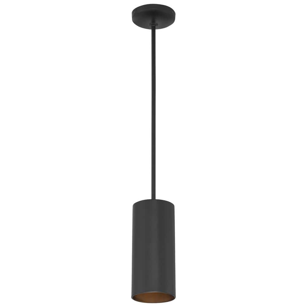 Pilson Matte Black Metal Mini LED Pendant, 10.5" Height