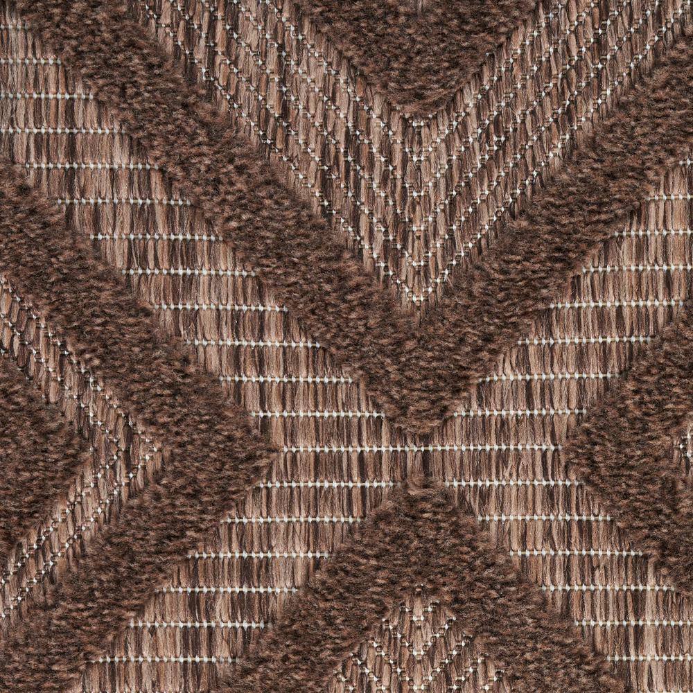 Nourison Brown Diamond Pattern Indoor/Outdoor 5' x 7' Area Rug