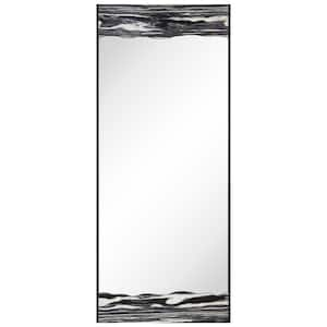 Rectangular Wall Mirror 57 in. x 24 in. Mirror Featuring a 46.5 in. x 23 in. Center on an Exotica-Stained Veneer Frame