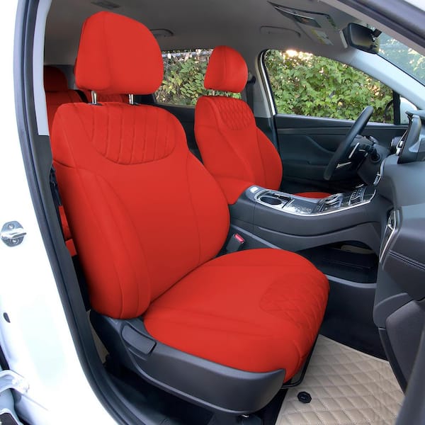 FH Group Neoprene Custom Fit Seat Covers for 2019 - 2023 Hyundai Santa Fe 26.5 in. x 17 in. x 1 in. Front Set, Red