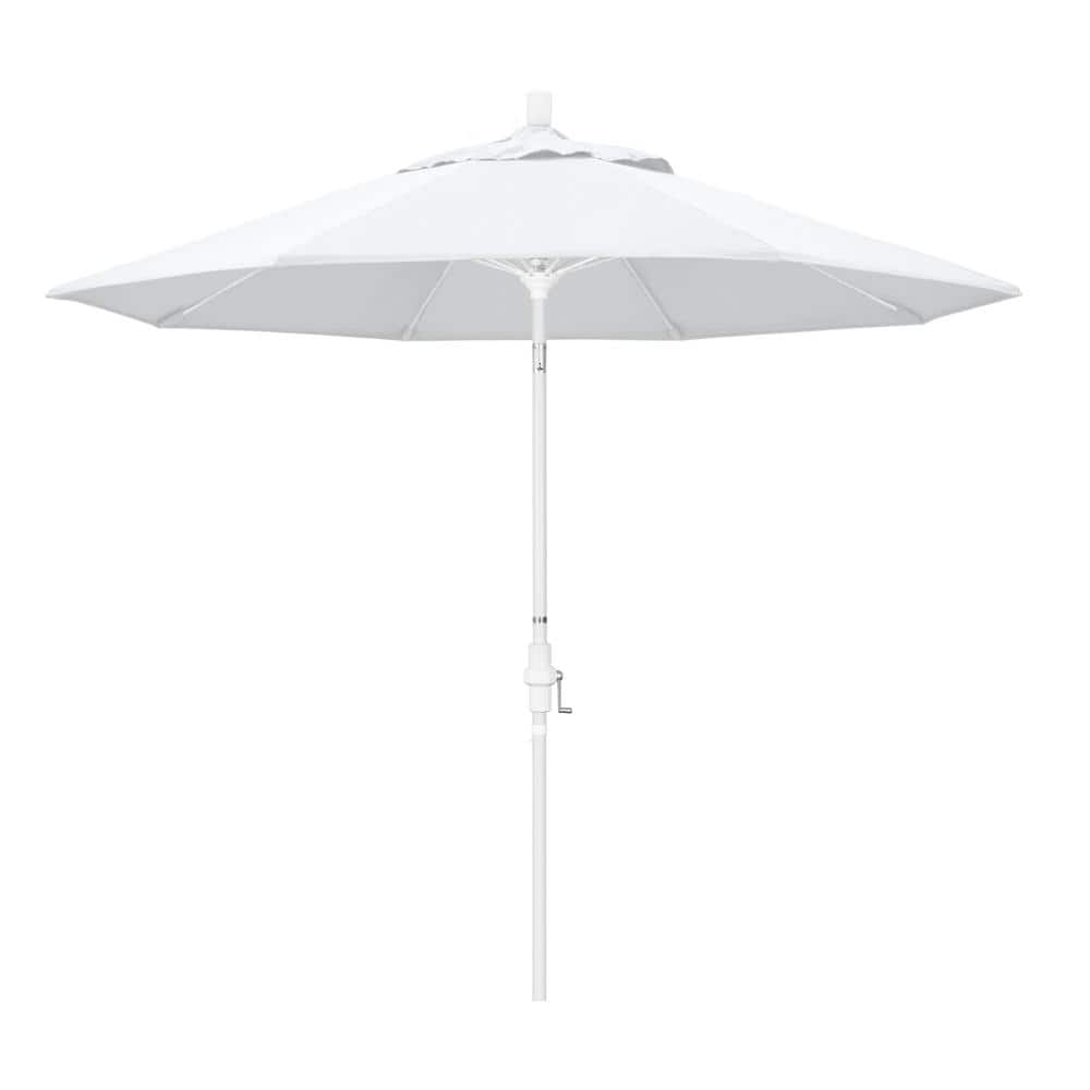 9 ft. White Fiberglass Market Patio Umbrella with Olefin Fabric
