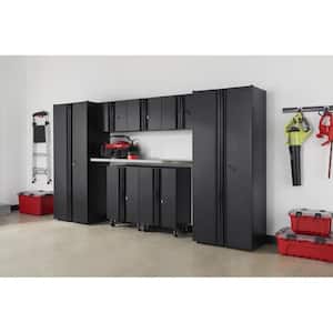 8-Piece Regular Duty Welded Steel Garage Storage System in Black (133 in. W x 75 in. H x 19.6 in. D)