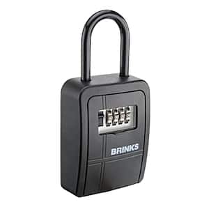 Lock Box, Portable Shackle with Resettable 4-Digit Combination and Key Organizer