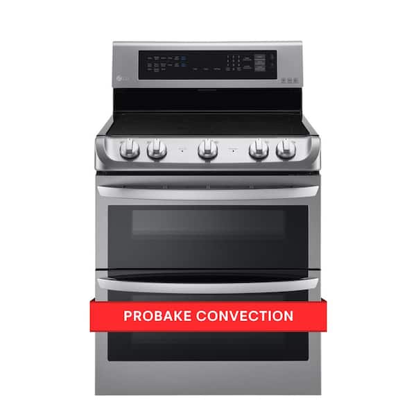 LG 7.3 cu. ft. Double Oven Electric Range with ProBake Convection, Self Clean and EasyClean in Stainless Steel