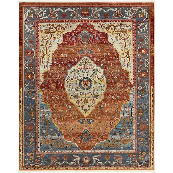 Unique Loom Baracoa Miramar Rust Red 8' 4 x 10' 0 Area Rug