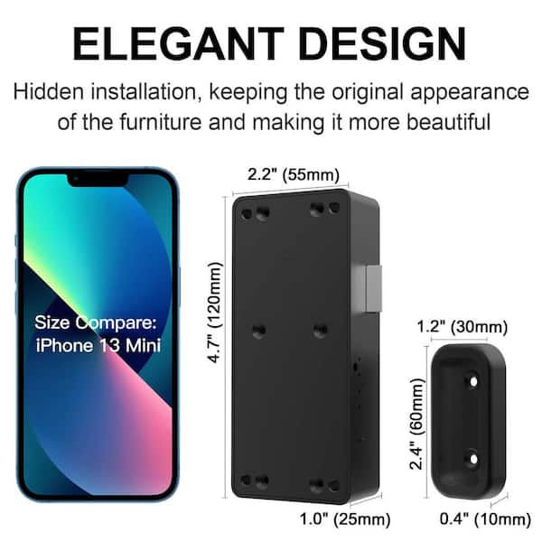 Aazon.co: CODACE Electronic Cabinet Lock, Sart NFC RFID Locks, Hidden DIY Cabinet Lock With - View #10