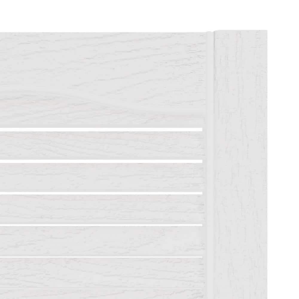 55" Beige Vinyl Louvered Decorative Shutters Pair