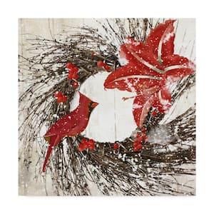 18 in. x 18 in. Cardinal Christmas I by Color Bakery Floater Frame Nature Wall Art