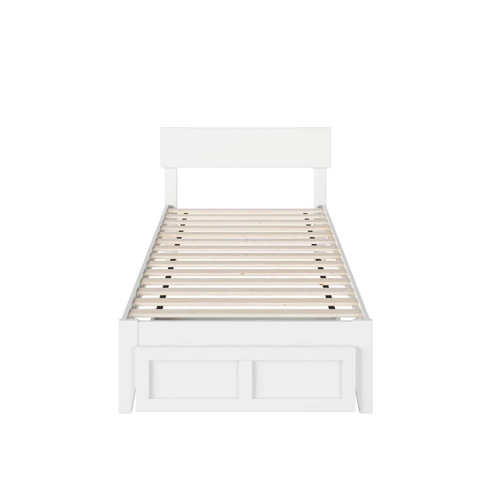 Boston Twin XL Bed with Modern Panel Headboard and Storage Drawer