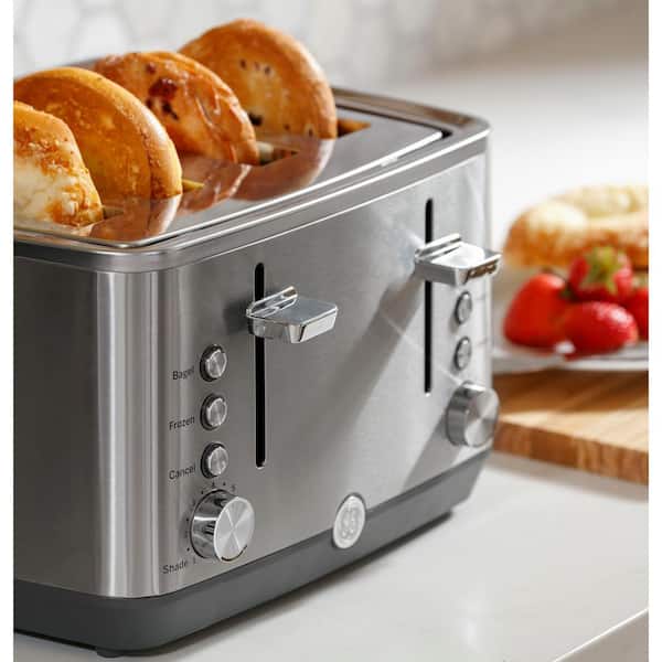 JEWJIO Long Slot Toaster 4 Slice, Stainless Steel Retro Toasters Best Rated  Prime with 125 Extra Wide Slot and DefrostReheatcancel Func