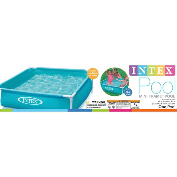 Mini Frame Kids Rectangle 48 in. x 48 in. x 12 in. Deep Beginner Kiddie Swimming Pool (4-Pack)