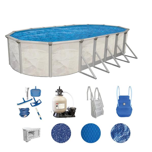 Independence 16 ft. x 32 ft. Oval 52 in. Deep Hard Sided Above Ground Deluxe Pool Package