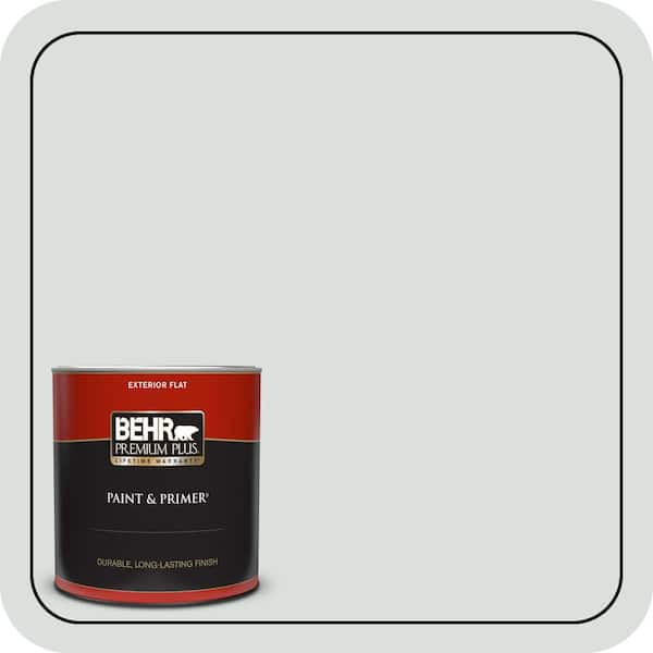 BEHR PREMIUM PLUS 1 qt. #BL-W11 Tinsmith Flat Exterior Paint & Primer