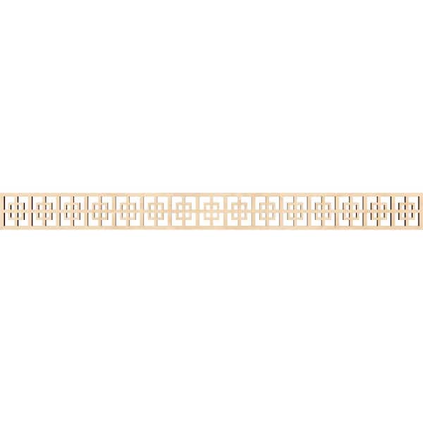 Cambridge Fretwork 0.375 in. D x 46.375 in. W x 4 in. L Birch Wood Panel Moulding