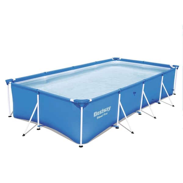 Bestway Pro 13 ft. x 7 ft. Rectangular 32 in. Deep Metal Frame Above Ground Swimming Pool