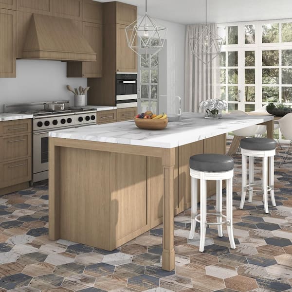 Merola Tile Gaugin Hex Catan Shadow 8-5/8 In. X 9-7/8 In. Porcelain Floor  And Wall Tile (11.56 Sq. Ft. / Case) Fcd10Gcx - The Home Depot
