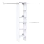 Selectives 48 in. W - 112 in. W White Reach-In Tower Wall Mount 6-Shelf Wood Closet System