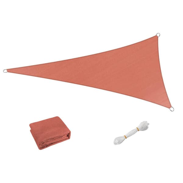 16 ft. x 16 ft. x 16 ft. Outdoor Sun Shade Sails Sun Protection UV Block Shade with Ropes for Backyard, Deck and Lawn
