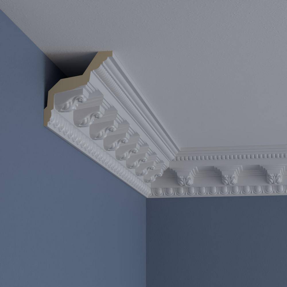 SAMPLE - Endurathane Attica Crown Moulding, 3 7/8"H x 3 5/8"P x 5 3/8"F x 12"L, Factory Primed