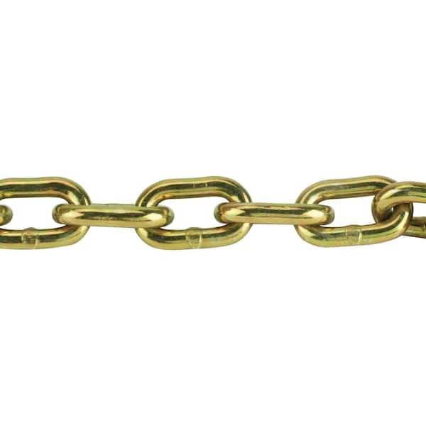 5/16 in. x 20 ft. Grade 70 Yellow Zinc Plated Steel Tow Chain with Grab  Hooks