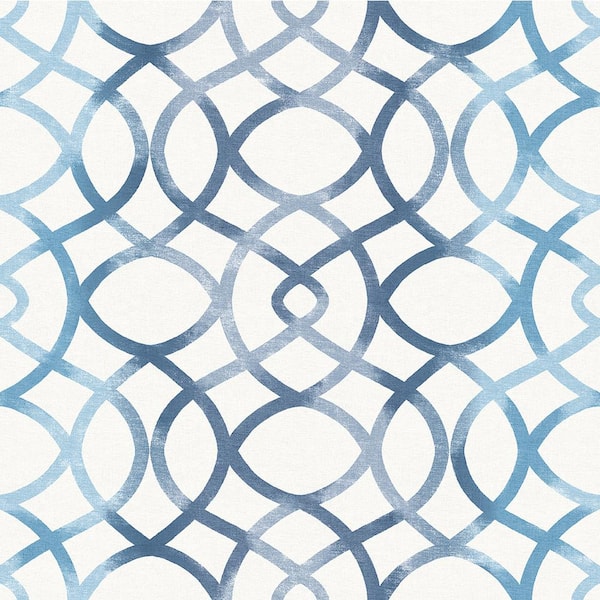 A-Street Prints Twister Blue Trellis Blue Wallpaper Sample