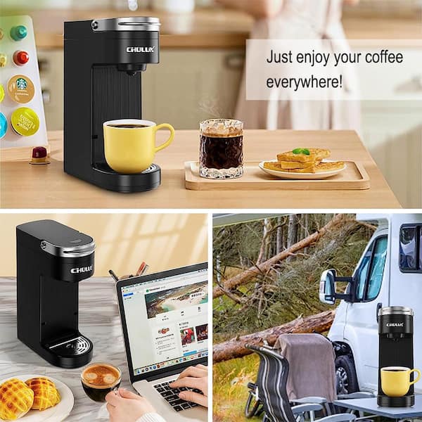 Edendirect Rebin One Cup Matte Black Single Serce Coffee Maker for Capsule,  K-Cup Pod, Reusable Filter with Automatic Shut-Off HJRY23040101 - The Home  Depot