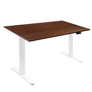 Electrical 55 in. Rectangular Brown MDF Desk with Anti-Collision Ultra Quiet Dual Motor 2-Stage Telescoping Legs