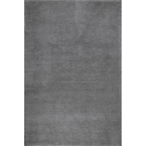 Grey Designer Rug RUGS USA Gaia New Zealand Wool Shag Area Dark Grey 3 ft. x 5 ft. Indoor ...