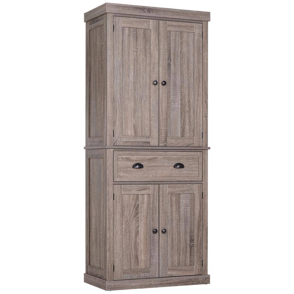 30 in. W x 16 in. D x 72.5 in. H Bathroom Brown Linen Cabinet