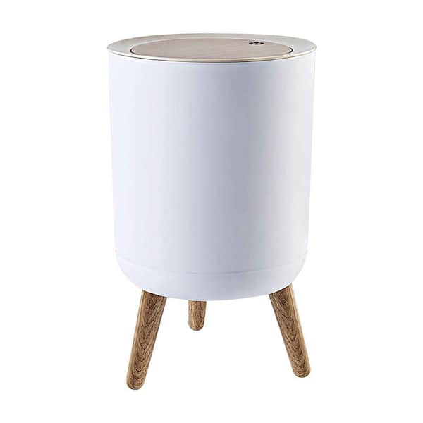 1.8 gal. Plastic Household Trash Can with Press top Lid，Nordic Modern Waste Basket