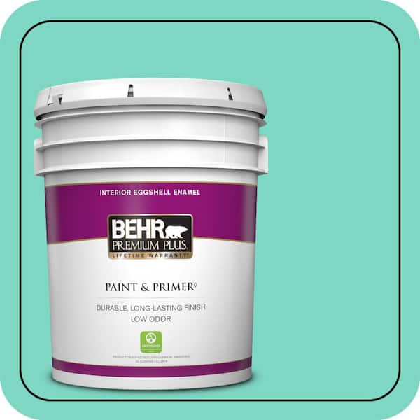 BEHR PREMIUM PLUS 5 gal. #480A-3 Mint Majesty Eggshell Enamel Low Odor Interior Paint & Primer
