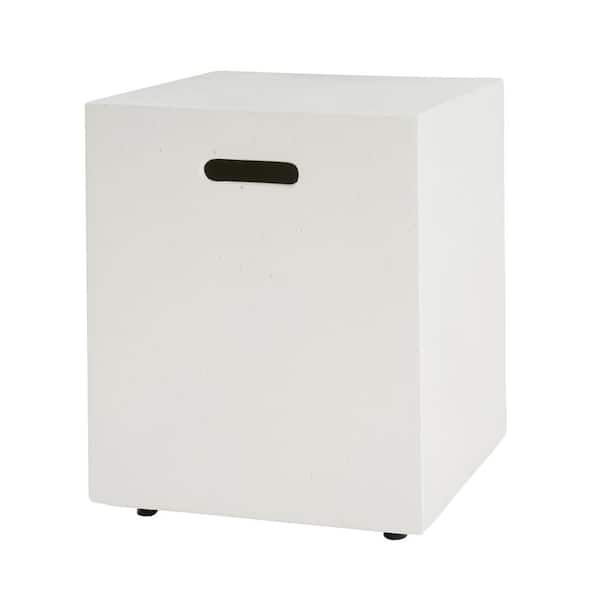 16 in. x 20 in. White Propane Tank Holder and Side Table