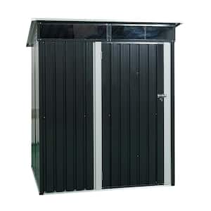 Black 5 ft. W x 3 ft. D Metal Shed with Transparent Plate and Vent, Single Door (15 sq. ft.)