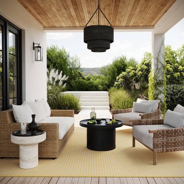 DASH & ALBERT Tirzah Modern Yellow 5 ft. x 8 ft. Outdoor Area Rug