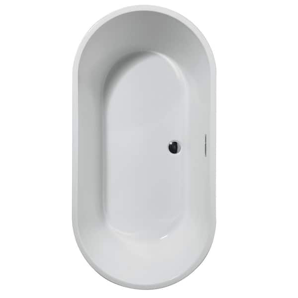 Montour 60 in. Acrylic Flatbottom Bathtub with Integrated Waste in White Montour 60 in. Acrylic Flatbottom Bathtub with Integrated Waste in White
