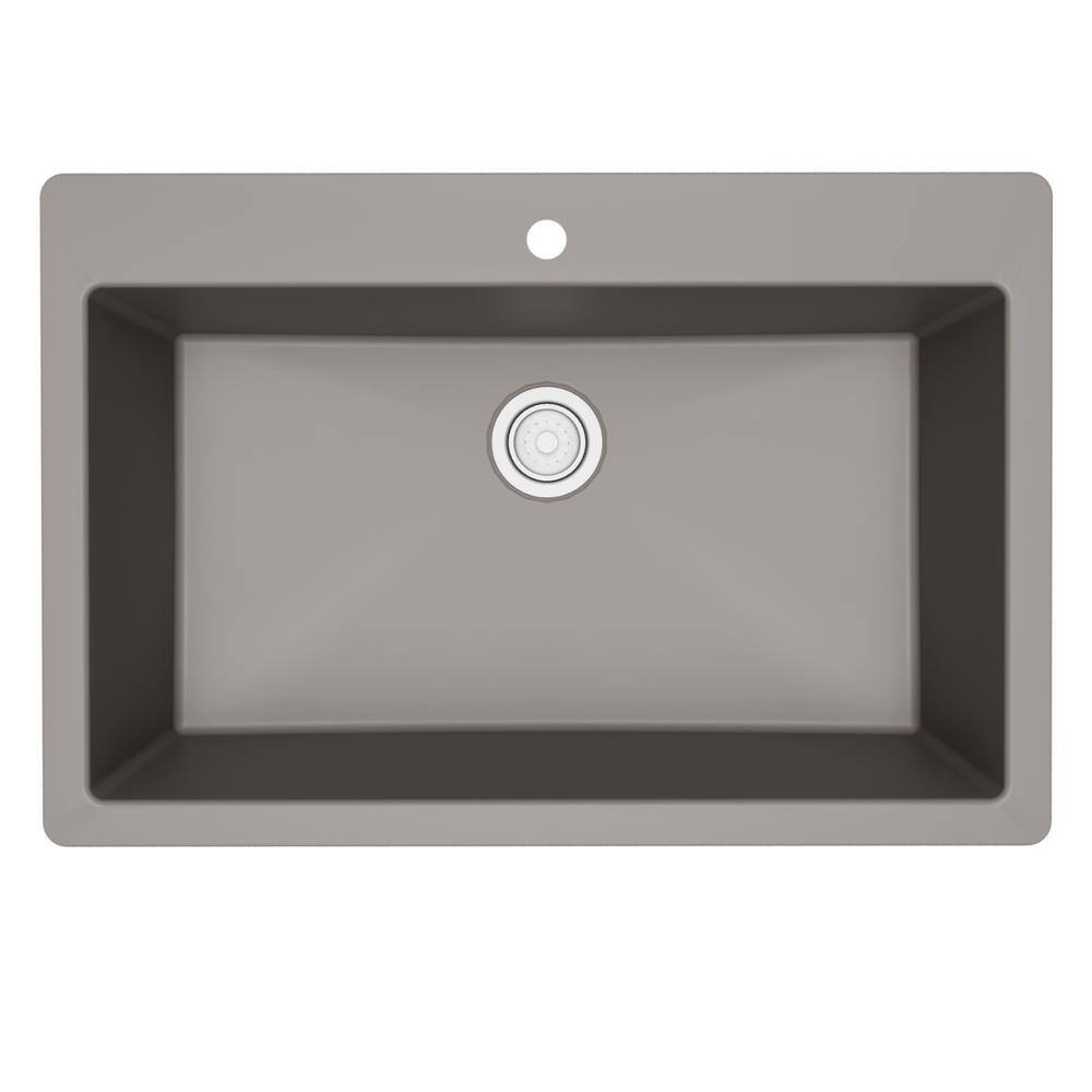 Karran 33'' Concrete Quartz Single Bowl Kitchen Sink