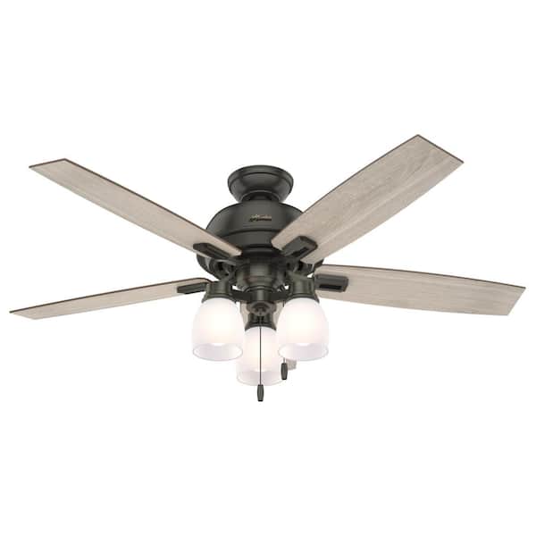 Hunter Donegan 52 in. LED Indoor Noble Bronze Ceiling Fan with Light