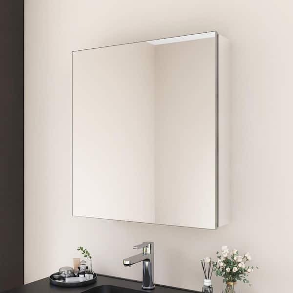 24 in. W x 26 in. H Rectangular Aluminum Medicine Cabinet with Mirror