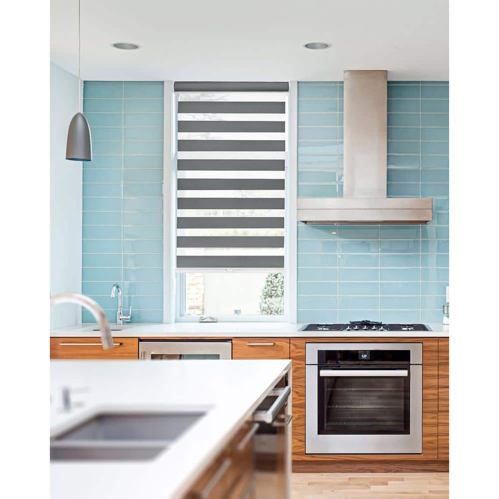 Basic Slate Cordless Zebra Shades 23" x 72"